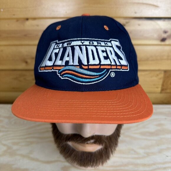 Vintage 90s NHL New York Islanders Snapback Hat JC Penney The Sports Channel - Picture 1 of 5